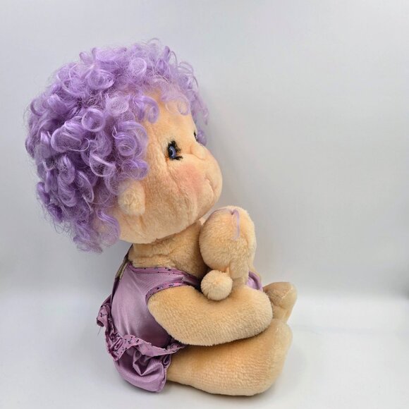 Vintage Kenner Hugga Bunch Impkins Nuzzler Plus Baby Purple Hair Plush Doll 1985 - Picture 11 of 15